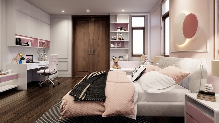 60+ Mẫu thiết kế phòng ngủ đẹp và ấn tượng cho bé gái