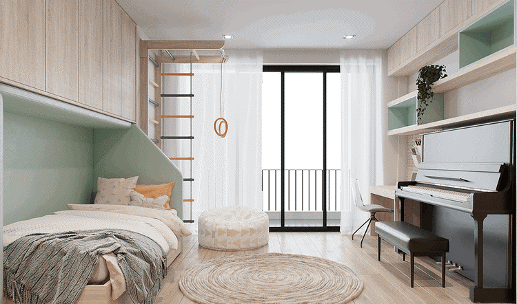 50+ Mẫu thiết kế nội thất phòng ngủ ấn tượng cho bé trai – 2023